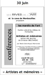 2009 Conférence Artistes et mémoires