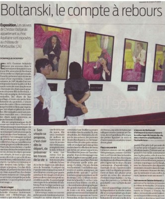 article de Sud Ouest du 23 août 2009 Boltanski