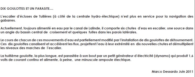 dix goulottes et un parasite texte