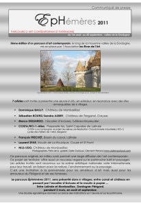 page 1 communiqué de presse EPHEMERES 2011