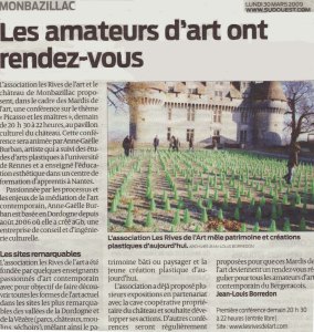 sud ouest 30 mars Sylvain BOURGET