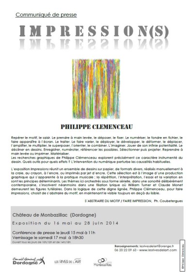 communiqué de presse de l'exposition impression s de CLEMENCEAU