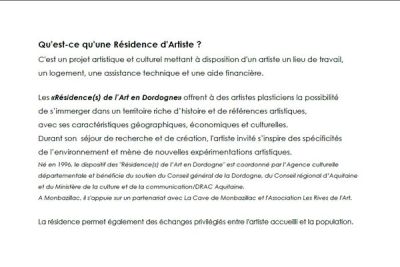 Residence d artiste