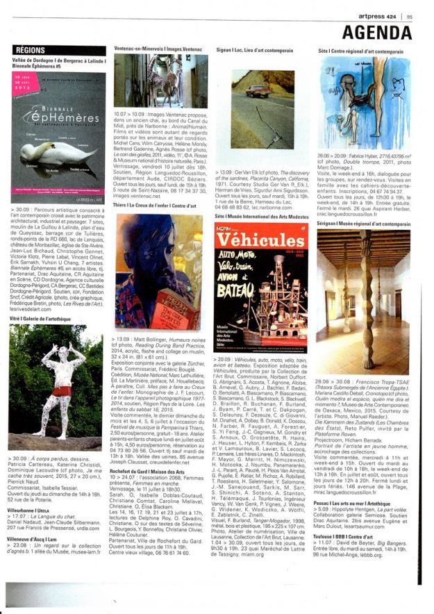 2015 Ephemeres Art Press Magazine 424 juillet aout