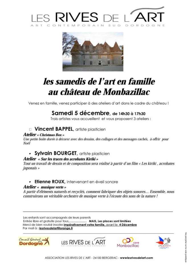 Affiche Samedi de l'Art en Famille 05 12 2015