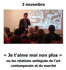 2015 Conférence Je t'aime moi non plus, art contemporain et marché